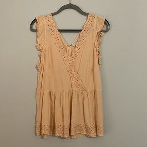 LOFT Peach Scalloped Blouse
